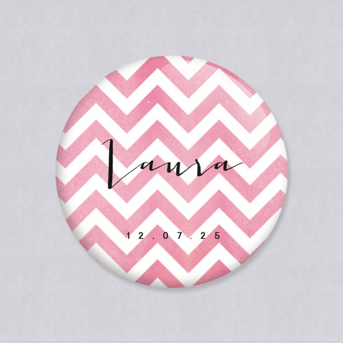 Magnet de mariage Chevrons - rose à personnaliser