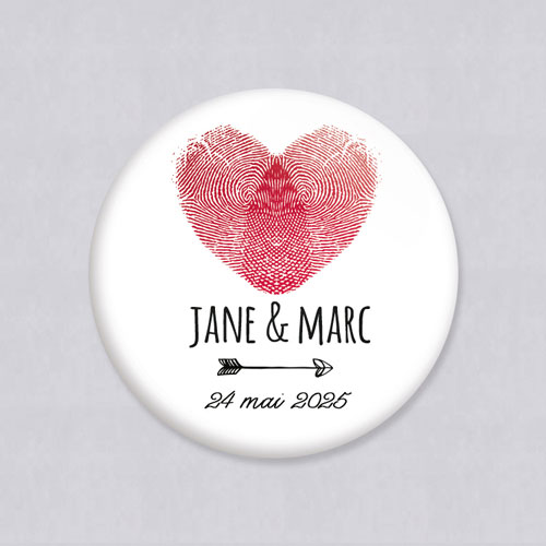 Magnet de mariage Coeur à personnaliser