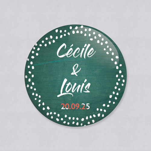 Magnet de mariage Pois à personnaliser