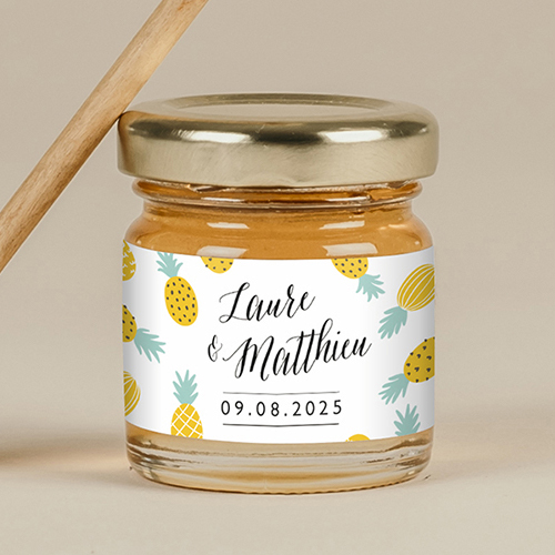 Miel de mariage Ananas à personnaliser