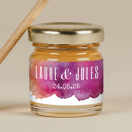 Miel de mariage Aquarelle à personnaliser