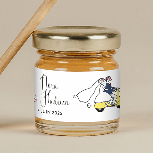 Miel de mariage Arrivée des mariés à personnaliser