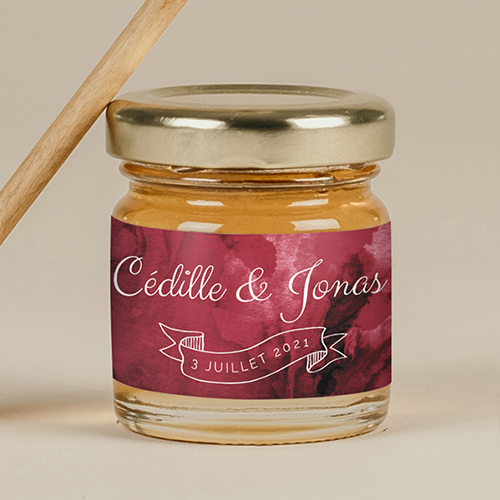 Miel de mariage Burgundy à personnaliser