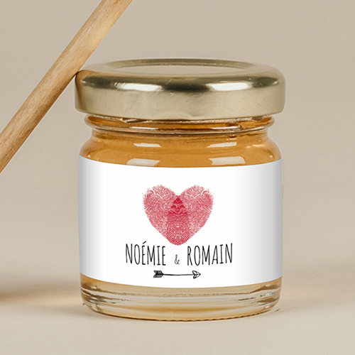 Miel de mariage Coeur à personnaliser