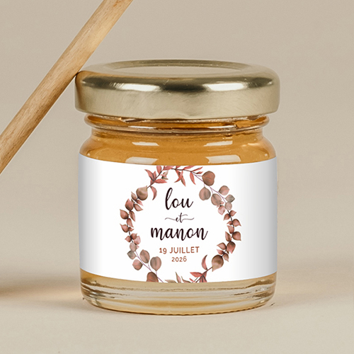 Miel de mariage Couronne automnale à personnaliser