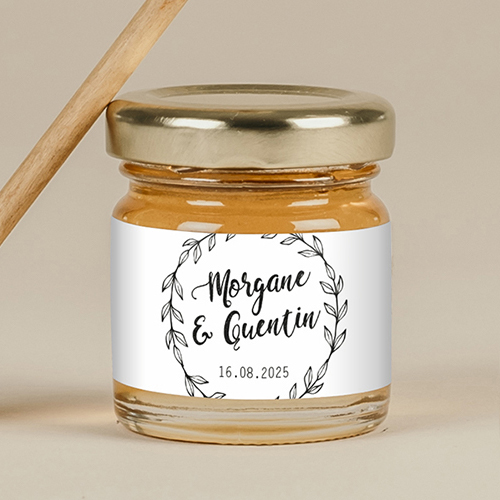 Miel de mariage Couronne à personnaliser
