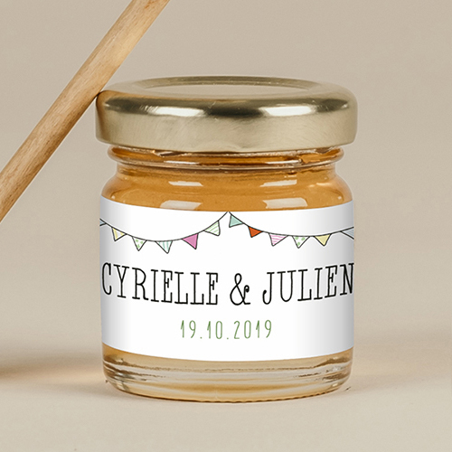 Miel de mariage Fanions à personnaliser