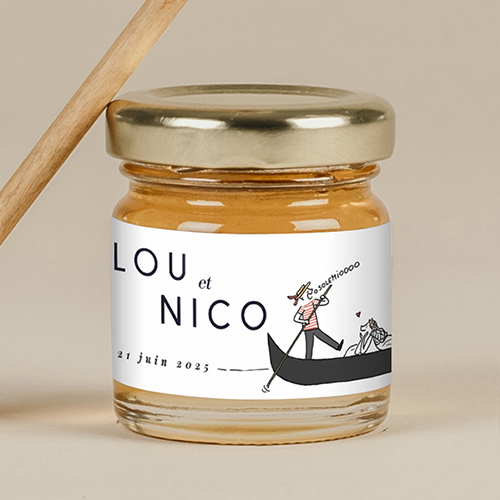 Miel de mariage Gondole à personnaliser