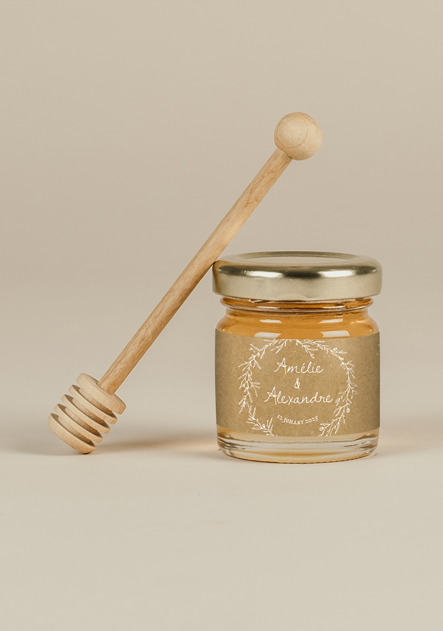 Mini pot de miel de 30g + mini cuillère en bois – Le miel des rois