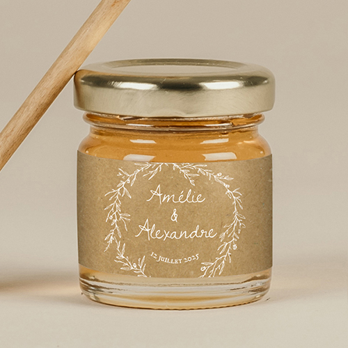 Miel de mariage Kraft à personnaliser