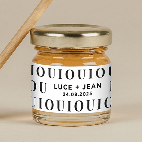 Miel de mariage Lettering à personnaliser