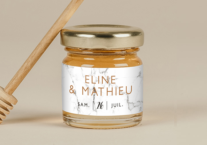 Coquelicots - Mini pot de miel personnalisé cadeaux invités mariage