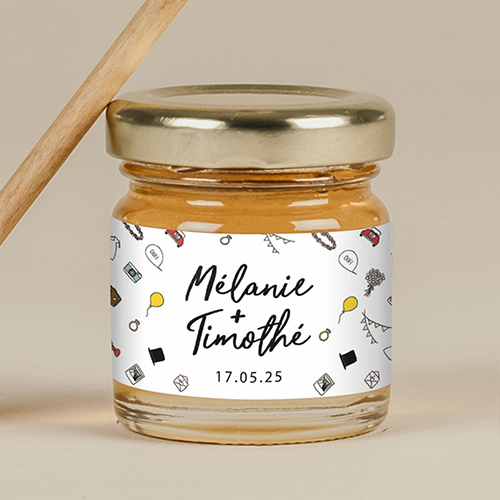 Miel de mariage Motifs à personnaliser