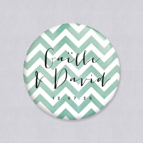 Miroir de mariage Chevrons - bleu à personnaliser