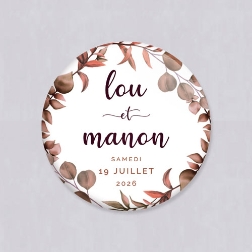 Miroir de mariage Couronne automnale à personnaliser