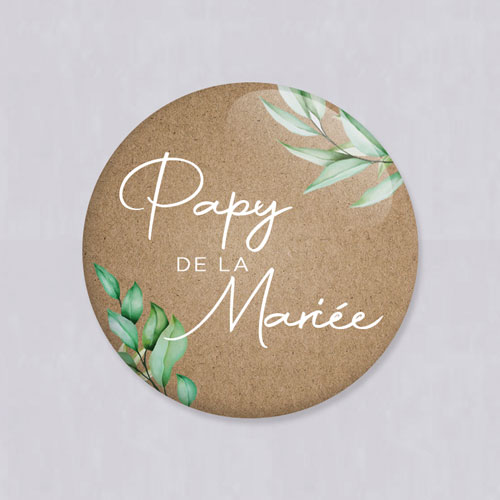Miroir de mariage Feuilles kraft à personnaliser