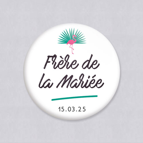Miroir de mariage Flamants roses à personnaliser