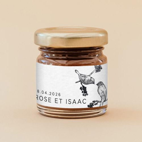 Pâte à tartiner de mariage Birds à personnaliser