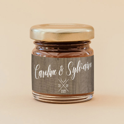 Pâte à tartiner de mariage Bois à personnaliser