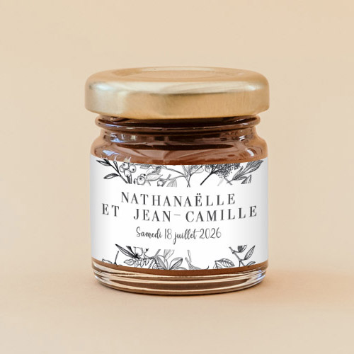 Pâte à tartiner de mariage Composition florale à personnaliser