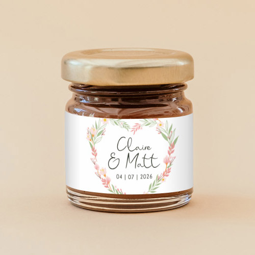 Pâte à tartiner de mariage Couronne coeur à personnaliser