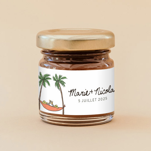 Pâte à tartiner de mariage Hamac à personnaliser