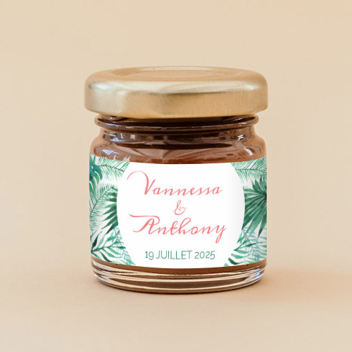 Pâte à tartiner de mariage Jungle à personnaliser