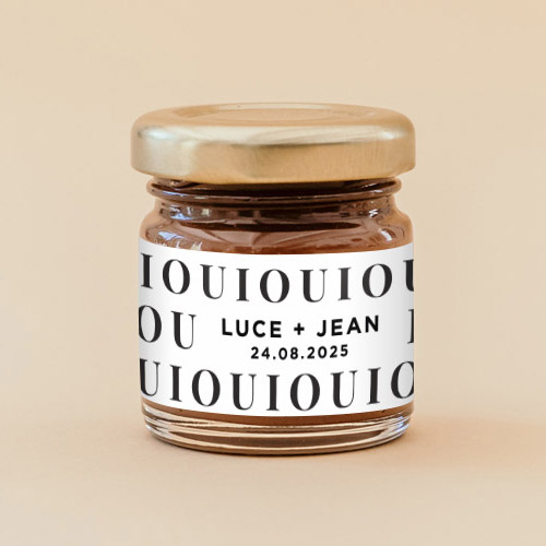Pâte à tartiner de mariage Lettering à personnaliser