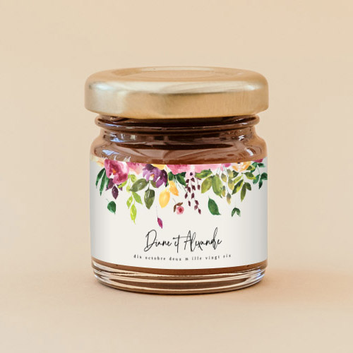 Pâte à tartiner de mariage Pensée à personnaliser