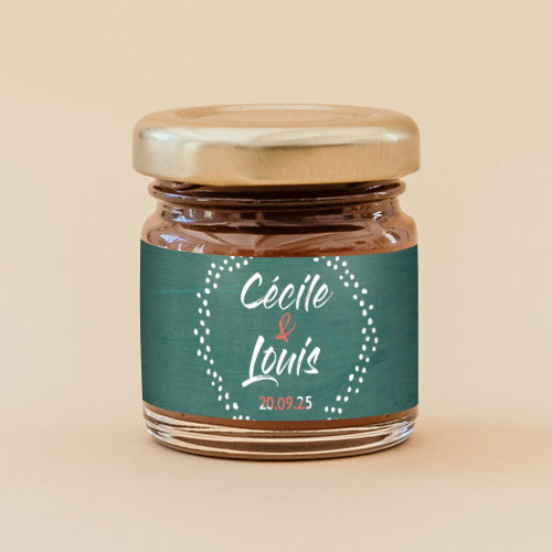 Pâte à tartiner de mariage Pois à personnaliser