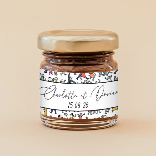 Pâte à tartiner de mariage Scène danseurs à personnaliser