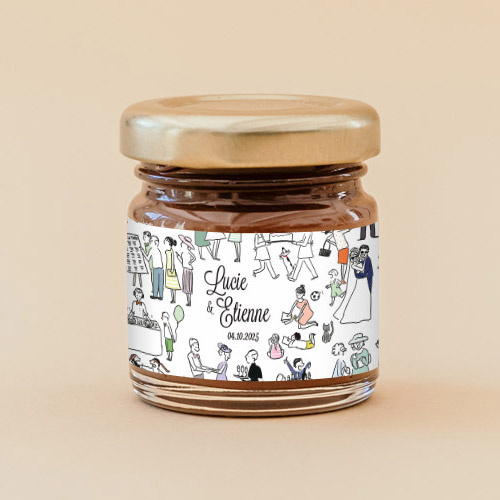 Pâte à tartiner de mariage Scène de mariage à personnaliser
