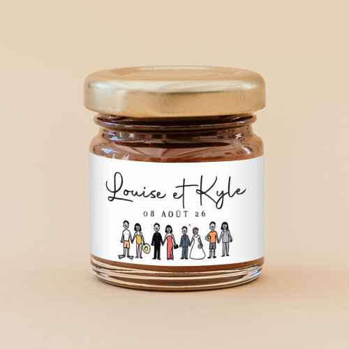 Pâte à tartiner de mariage Tenues à personnaliser