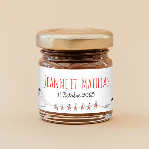 Pâte à tartiner de mariage Traîne de la mariée à personnaliser