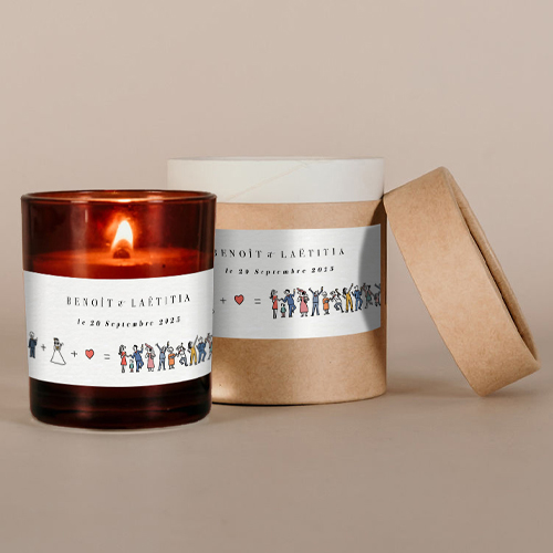 Bougie ambrée de mariage Addition à personnaliser