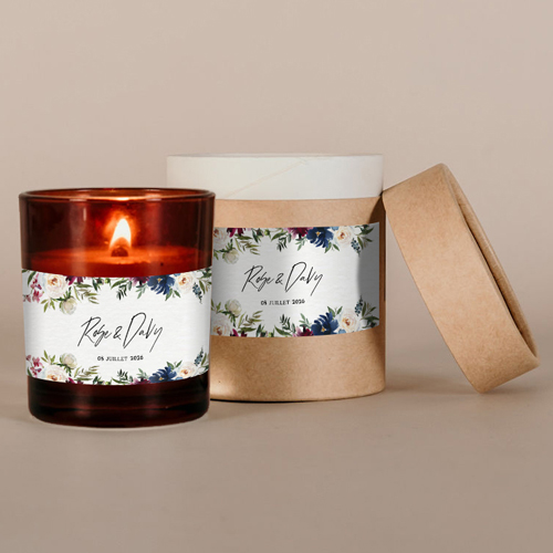 Bougie ambrée de mariage Belladone à personnaliser
