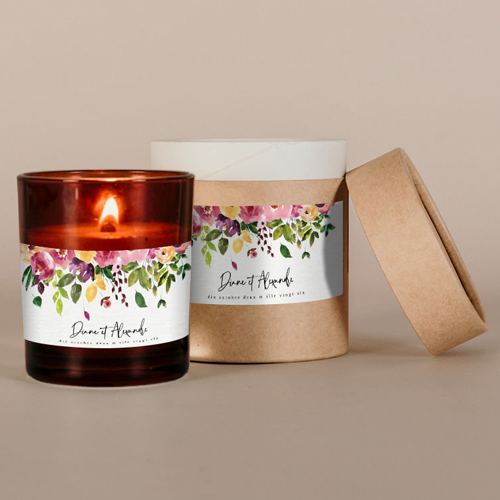Bougie ambrée de mariage Pensée à personnaliser