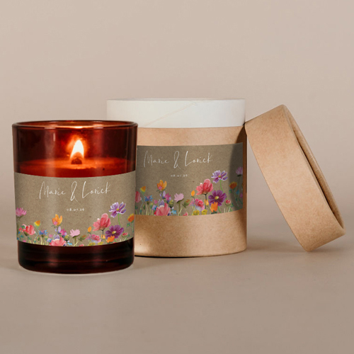 Bougie ambrée de mariage Stellaire à personnaliser