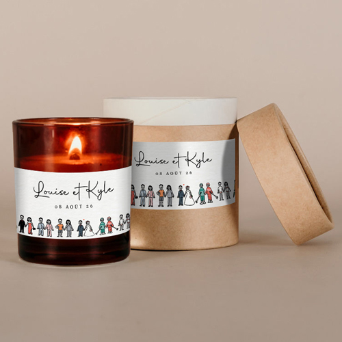 Bougie ambrée de mariage Tenues à personnaliser