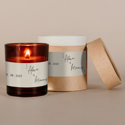 Bougie ambrée de mariage Warp à personnaliser