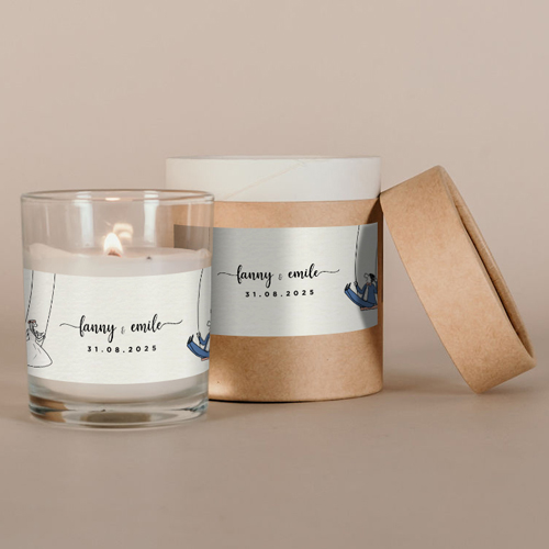 Bougie blanche de mariage Balançoires à personnaliser