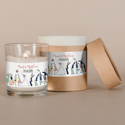 Bougie blanche de mariage Lancer de bouquet à personnaliser