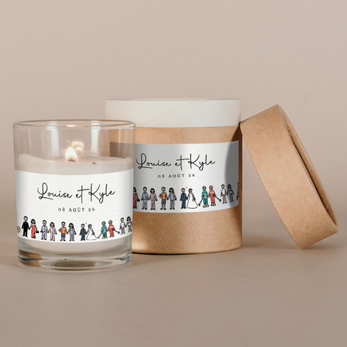 Bougie blanche de mariage Tenues à personnaliser