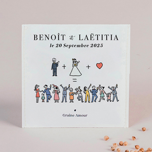 Sachet de graine de mariage Addition à personnaliser