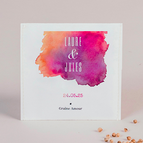 Sachet de graine de mariage Aquarelle à personnaliser