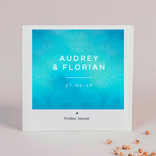 Sachet de graine de mariage Aquatique à personnaliser