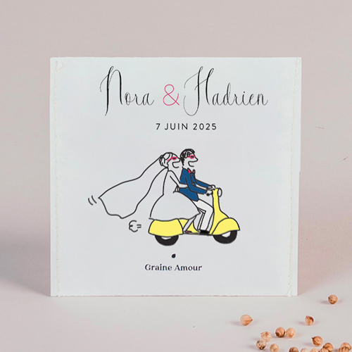 Sachet de graine de mariage Arrivée des mariés à personnaliser