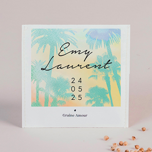 Sachet de graine de mariage Beach à personnaliser