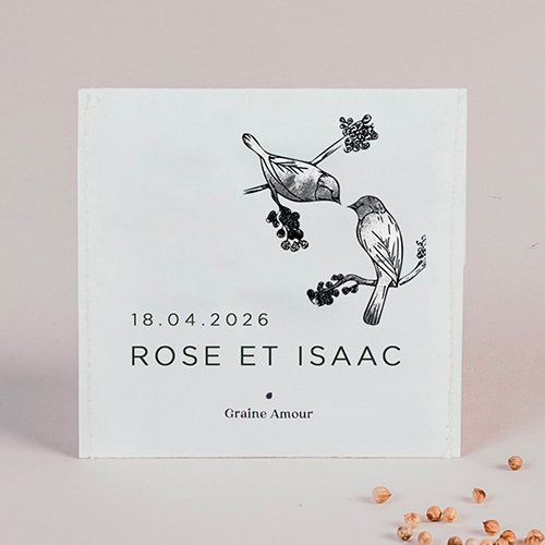 Sachet de graine de mariage Birds à personnaliser