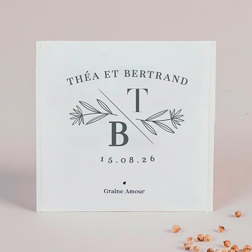 Sachet de graine de mariage Blason à personnaliser
